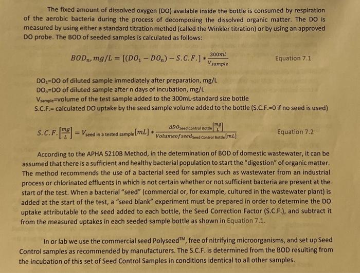 measure 2.50mL of a wastewater sample and 3.50mL of Polyseed and place