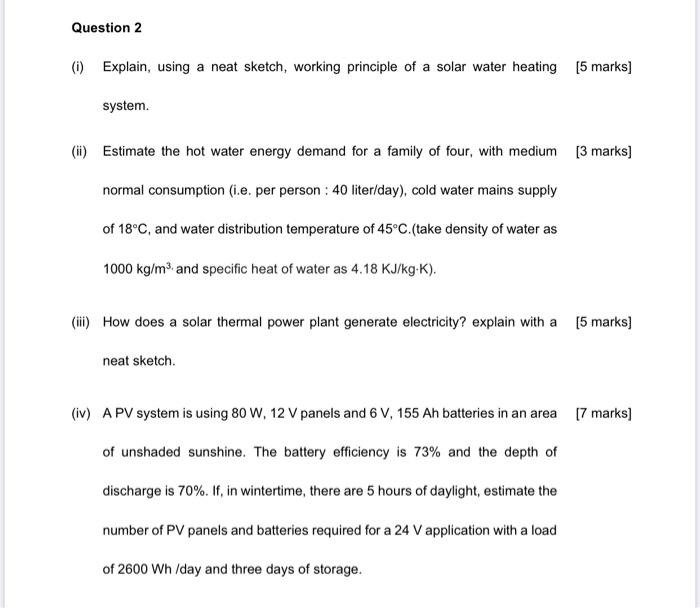  Question 2 (1) Explain, using a neat sketch, working principle of