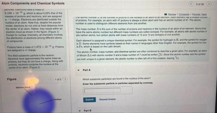 Review Constants Periodic Table ( Mass Particle Atomic masa Electrical charge Relative