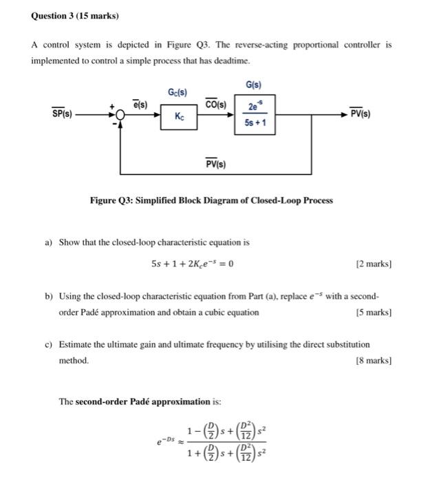  Question 3 (15 marks) A control system is depicted in Figure