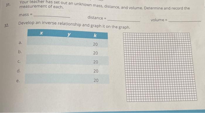  Please help solve 31. Your teacher has set out an unknown