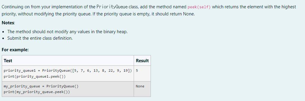 PYTHON HELP NEEDED class PriorityQueue: def __init__(self,values=[]): self.binary_heap = [0] self.size =