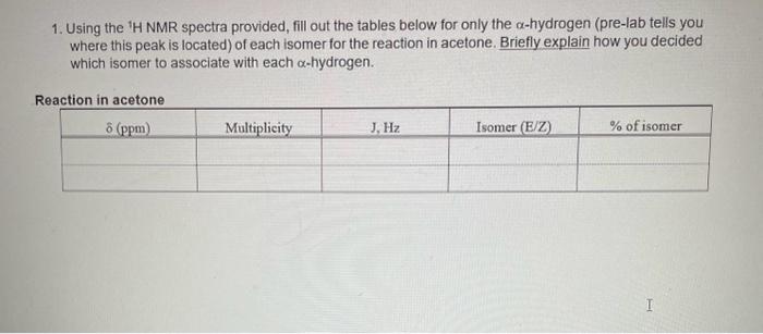  the alpha hydrogen is located between 6.4-7 ppm 1. Using the