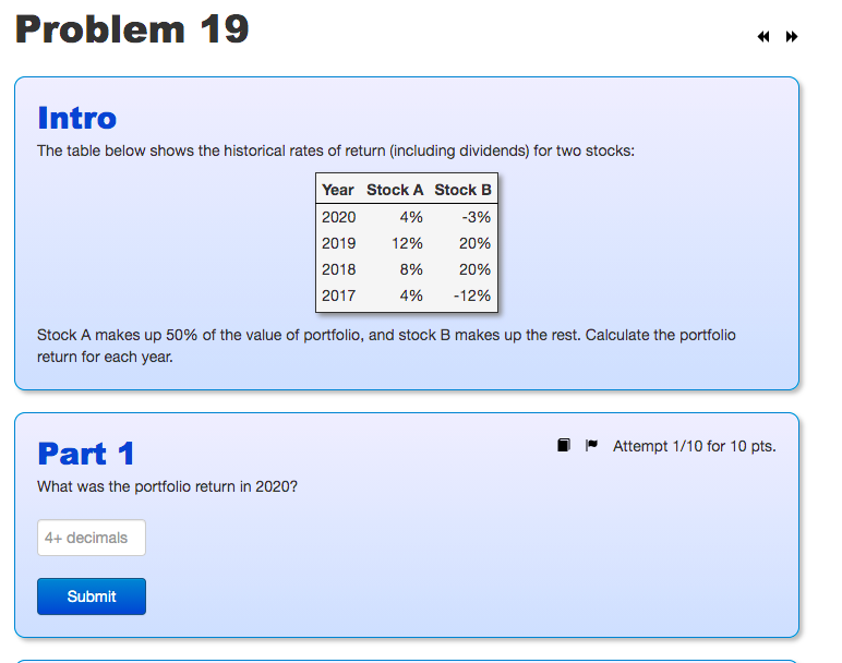 how to solve part 1-4 Problem 19 Intro The table below shows