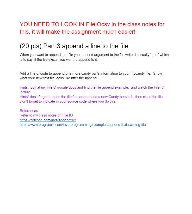can include steps and explanation im confused File I/O Make sure to