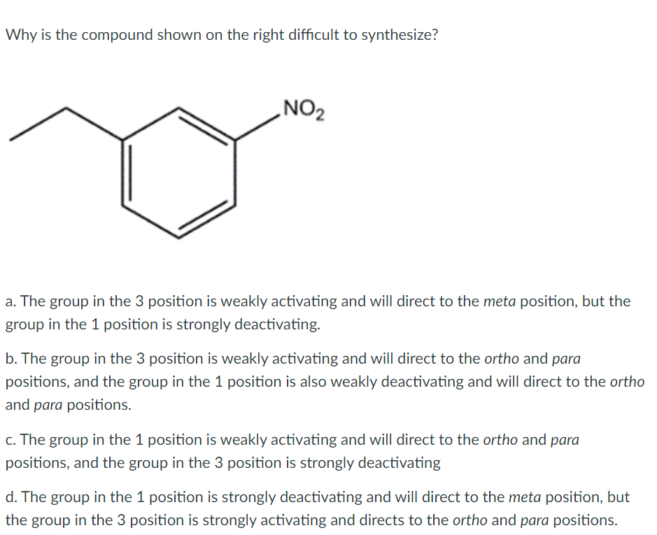 1. 2. Why is the compound shown on the right difficult to
