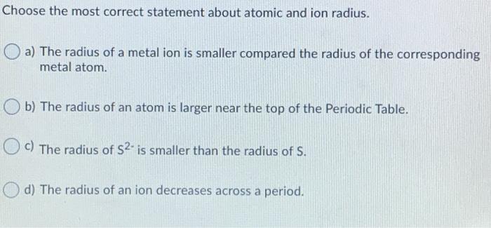 can you please help me. Choose the most correct statement about atomic
