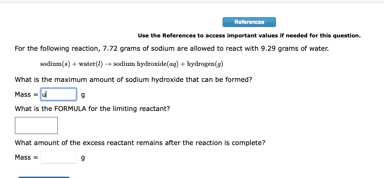  Use the References to access important values if needed for this