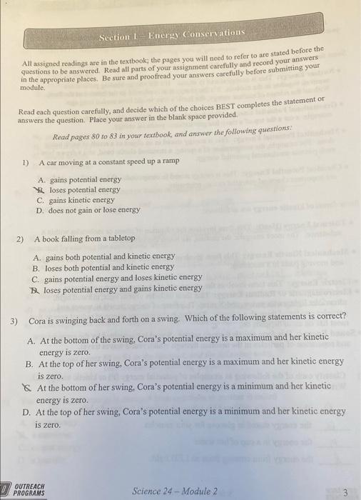 i want to make sure for my work Section 1 Energy Conservations