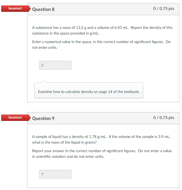 0/0.75 pts What is the result of the following calculation to the