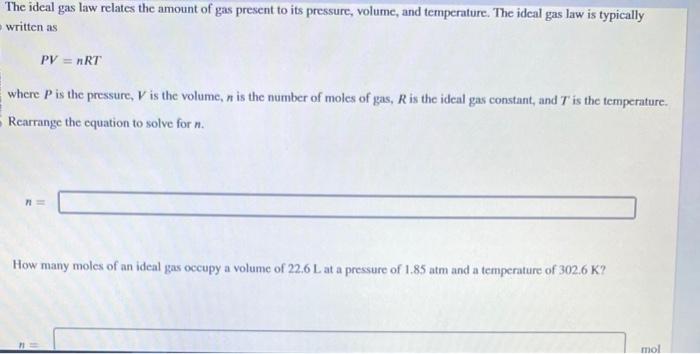 the list of physical constants. A certain mass of nitrogen gas occupies