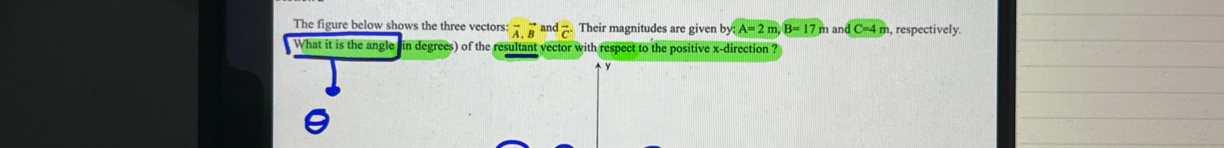  The figure below shows the three vectors: vec(A),vec(B) and vec(C). Their
