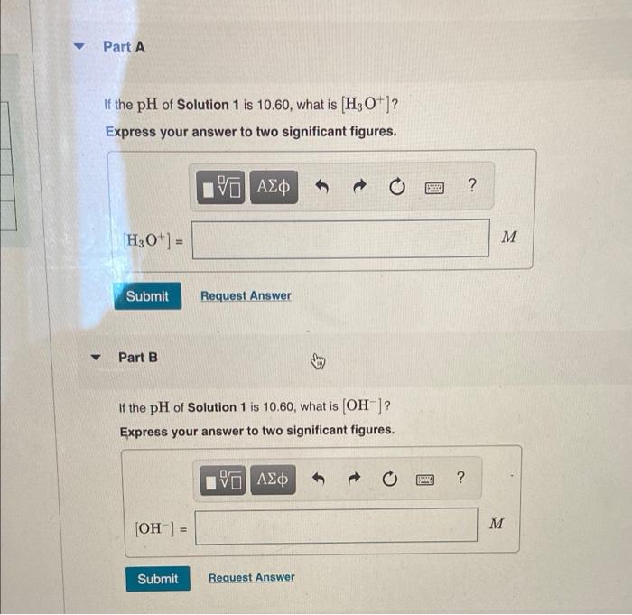 (M) [OH-] (M) pH Acidic, basic, or neutral? 1 Part A Part