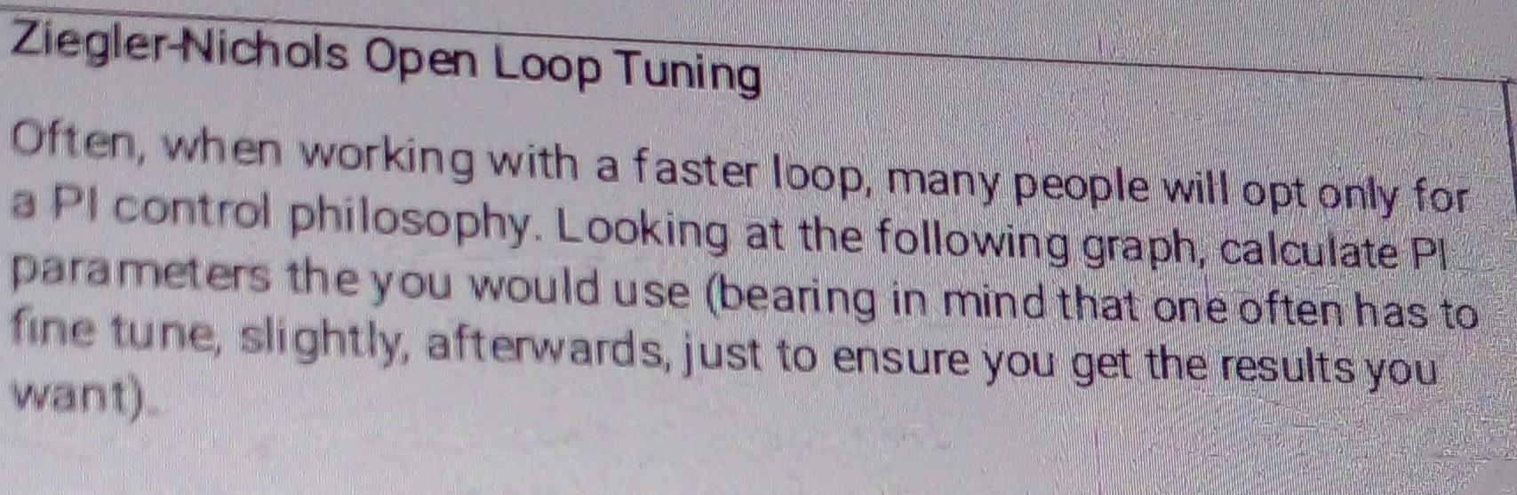 extend the life of our Final Control Element? Explain how Open Loop