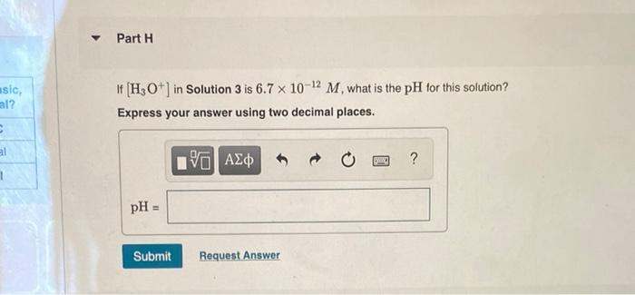 If the pH of Solution 1 is 10.60, what is [H3O+]? Express