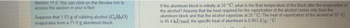 need help on both If the aluminam block is initially at 25C,