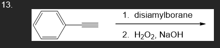 draw / provide the likely organic product(s) generated in each of the