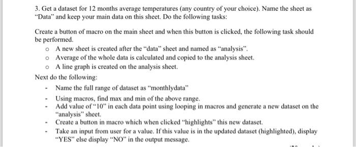  3. Get a dataset for 12 months average temperatures (any country