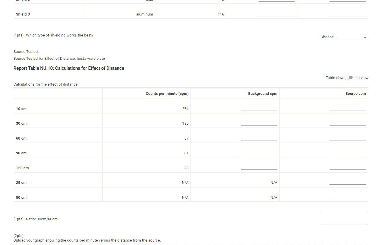 count the radiation in the room for 1 minute and record. 3.