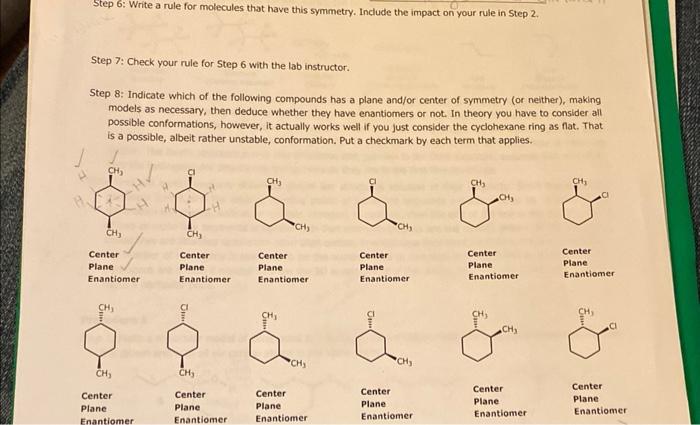  Step 6: Write a rule for molecules that have this symmetry.