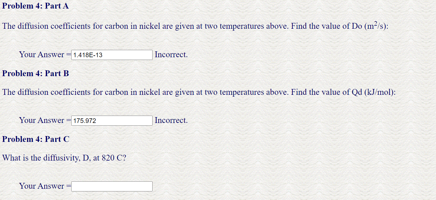 Temperature in C: = 599 Diffusivity (m2/s) = 5.61E-14 Temperature in C: