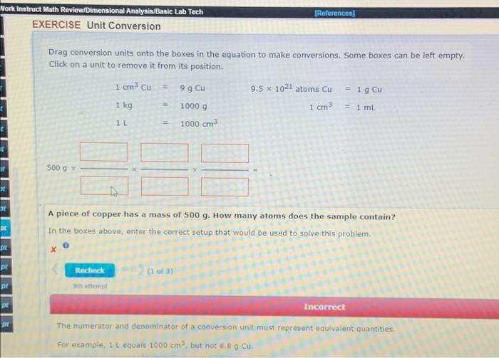  Nork Instruct Math Review/Dimensional Analysis/Basic Lab Tech EXERCISE Unit Conversion [References]