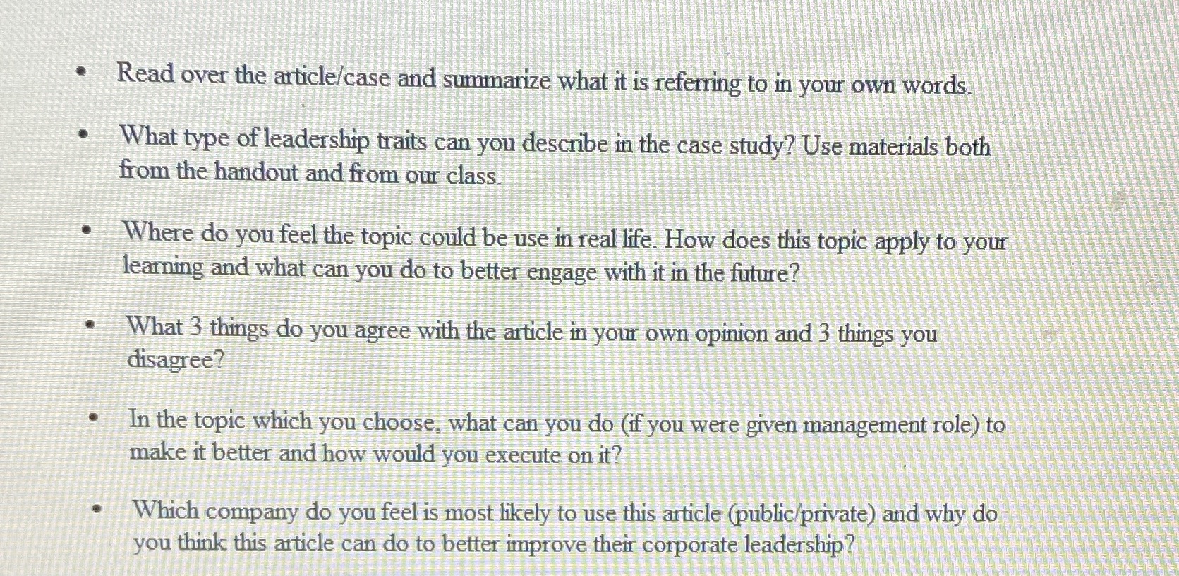  . Read over the article/case and summarize what it is referring