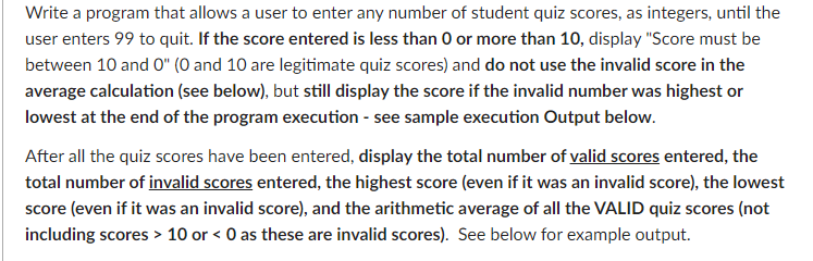 Type a program that allows a user to enter any number of