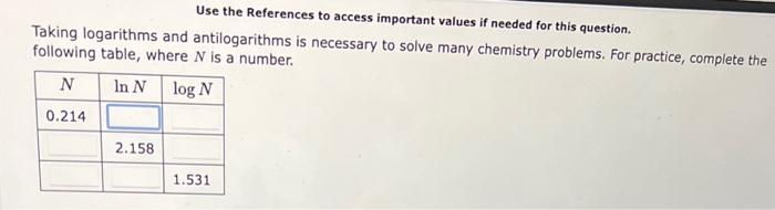  Use the References to access important values if needed for this