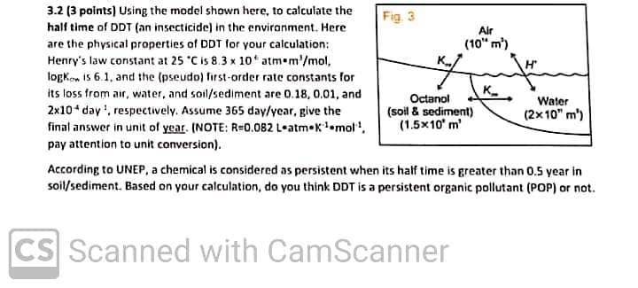  3.2 (3 points) Using the model shown here, to calculate the