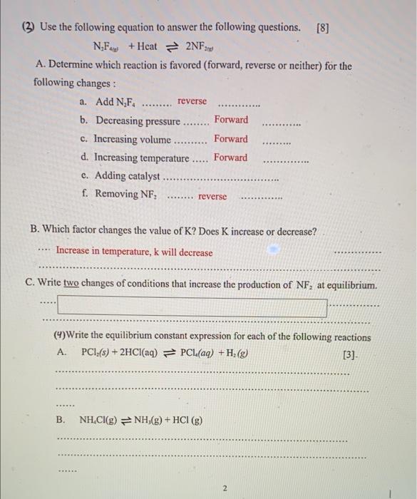 please solve C reverse . (3) Use the following equation to answer