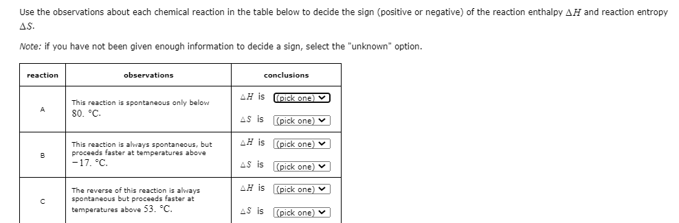 Answer question (BOX ANSWER) Use the observations about each chemical reaction in