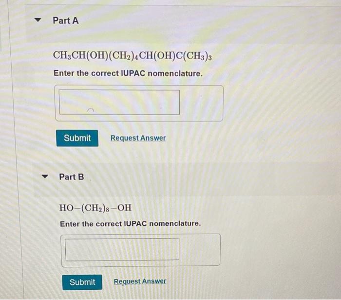 give a systematic (IUPAC) name for each diol!!! Answer all of them