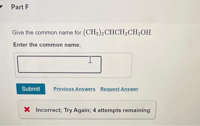 IUPAC name for CH3CH2CH(OH)CH3. Enter the correct IUPAC nomenclature. Part B Give