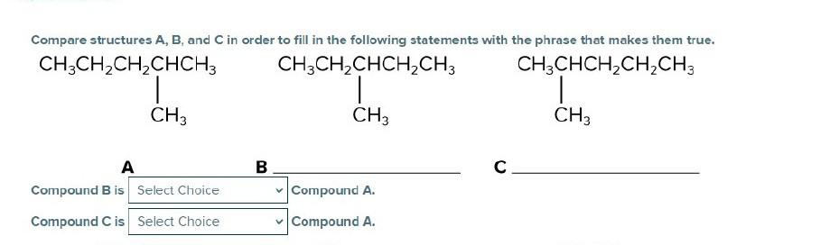  FAST PLEASE URGENT Compare structures A, B, and C in order
