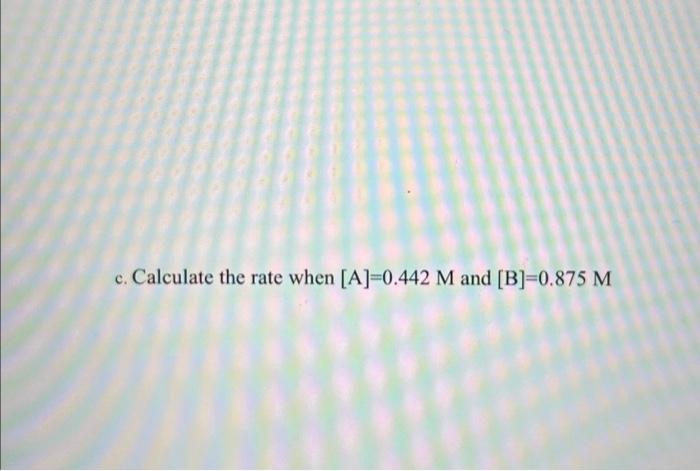 obtalned for the reaction: A+BP a. Determine the rate law for this