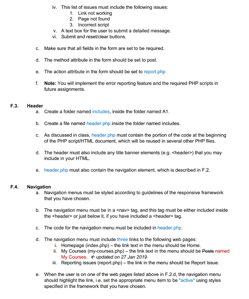 code at the end of the PHP script/HTML document, which will be