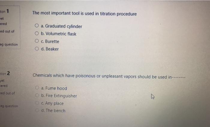  tion 1 The most important tool is used in titration procedure