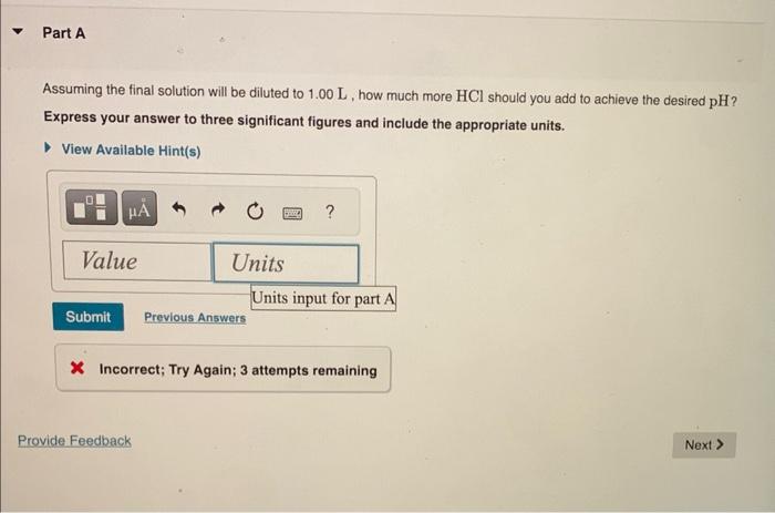  Assuming the final solution will be diluted to 1.00L, how much