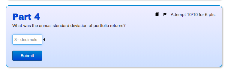 rates of return (including dividends) for two stocks: Year Stock A Stock