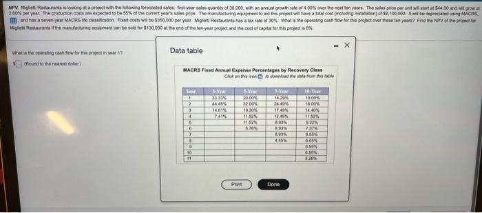 cash flow for this project in year 2? $ 467,117' (Round to