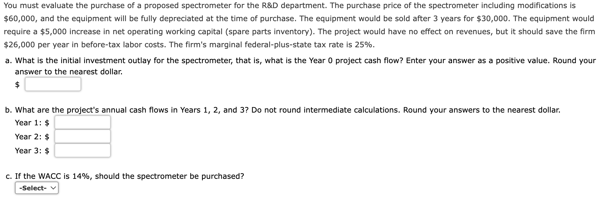 Please show work using excel, showing the excel formulas You must evaluate