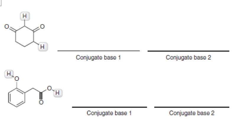 each case, determine which of the Conjugate base 1 Conjugate base 2