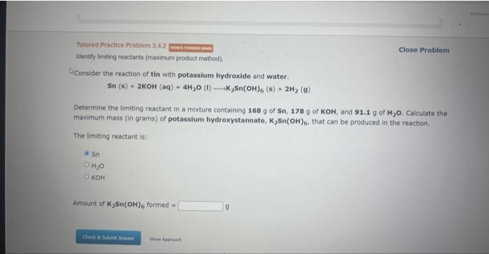  Identafy limiting reactants (maximum product method). F Consider the reaction of