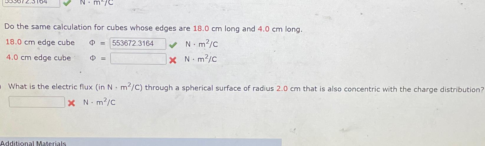  Do the same calculation for cubes whose edges are 18.0cm long