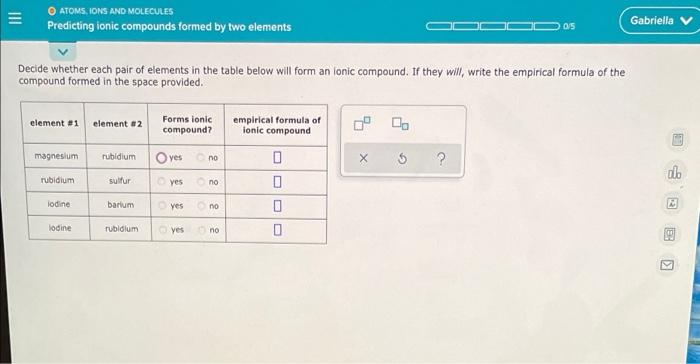 could be formed from the following ions: NH, Cro , co Ph**