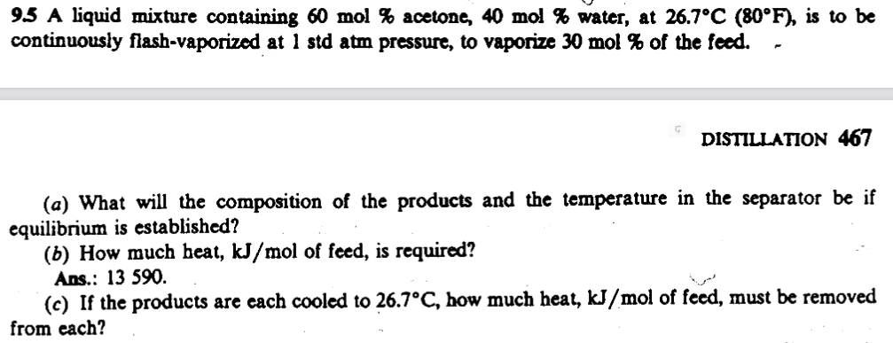 Mass Transfer Question Please Show All Your Work 9.3 A liquid mixture