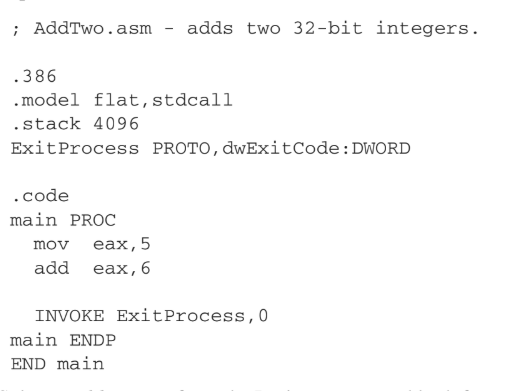 Microsoft Visiual Studio programming 1. Using the AddTwo program from Section 3.2