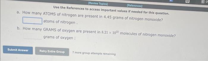  Use the References to access important values if needed for this