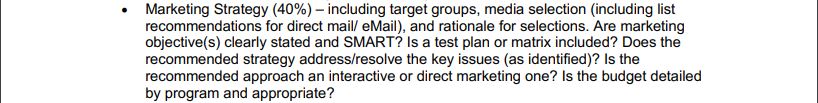  Marketing Strategy (40%]- including target groups+ media selection (including list recommendations